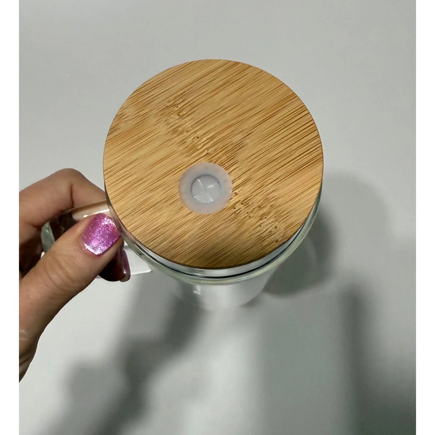 Ocean and Sand 20oz Glass Snow Globe Tumbler with Handle