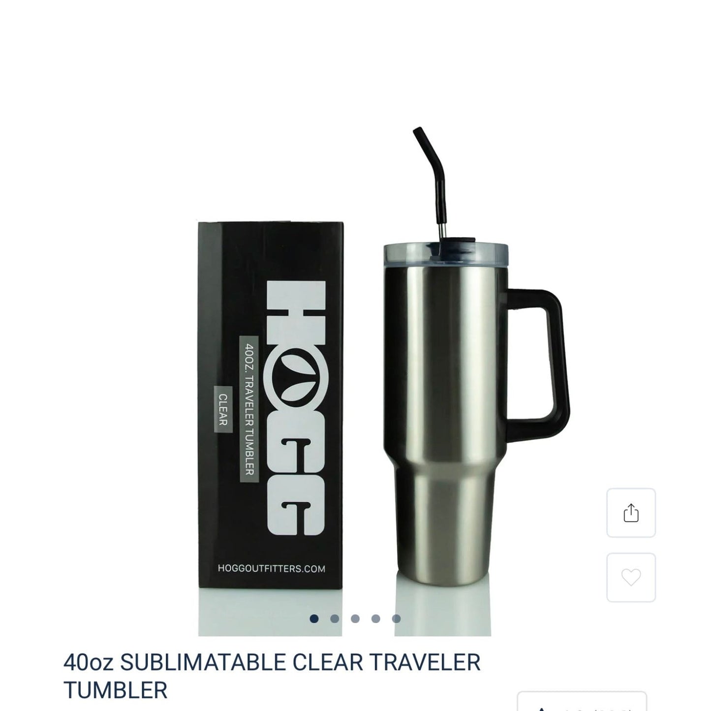 Stainless Steel 40 OZ Traveler Tumbler with Handle