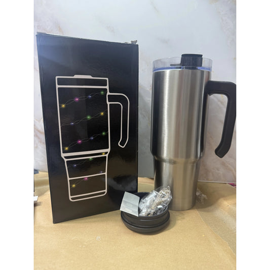 Stainless Steel 30 oz Grippy Tumbler W/Straw LIGHT UP CUP