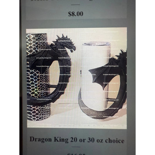 Dragon King 20 or 30 Oz Tumbler Handle like a Hugger