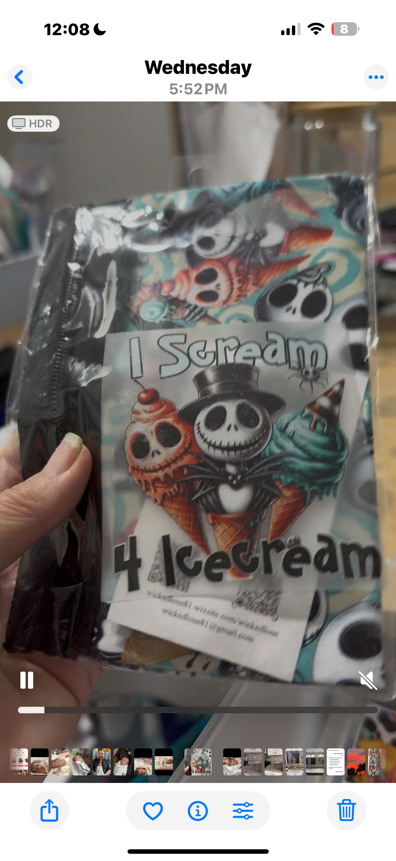 Halloween - I Scream for Ice Scream Design Zipper Cup on 30oz Stainless Steel with Lid
