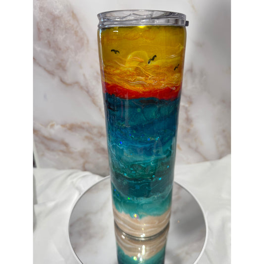 Beach Ocean Sunset 30oz Tumbler - Custom Order To Make For You