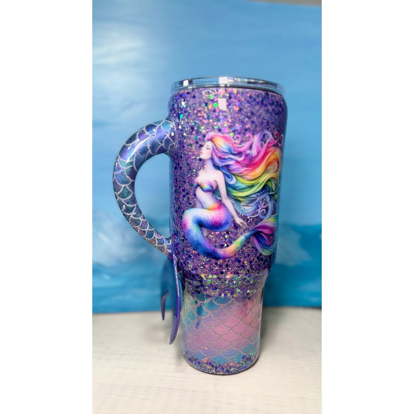 3D Large Mermaid Handle for Tumbler