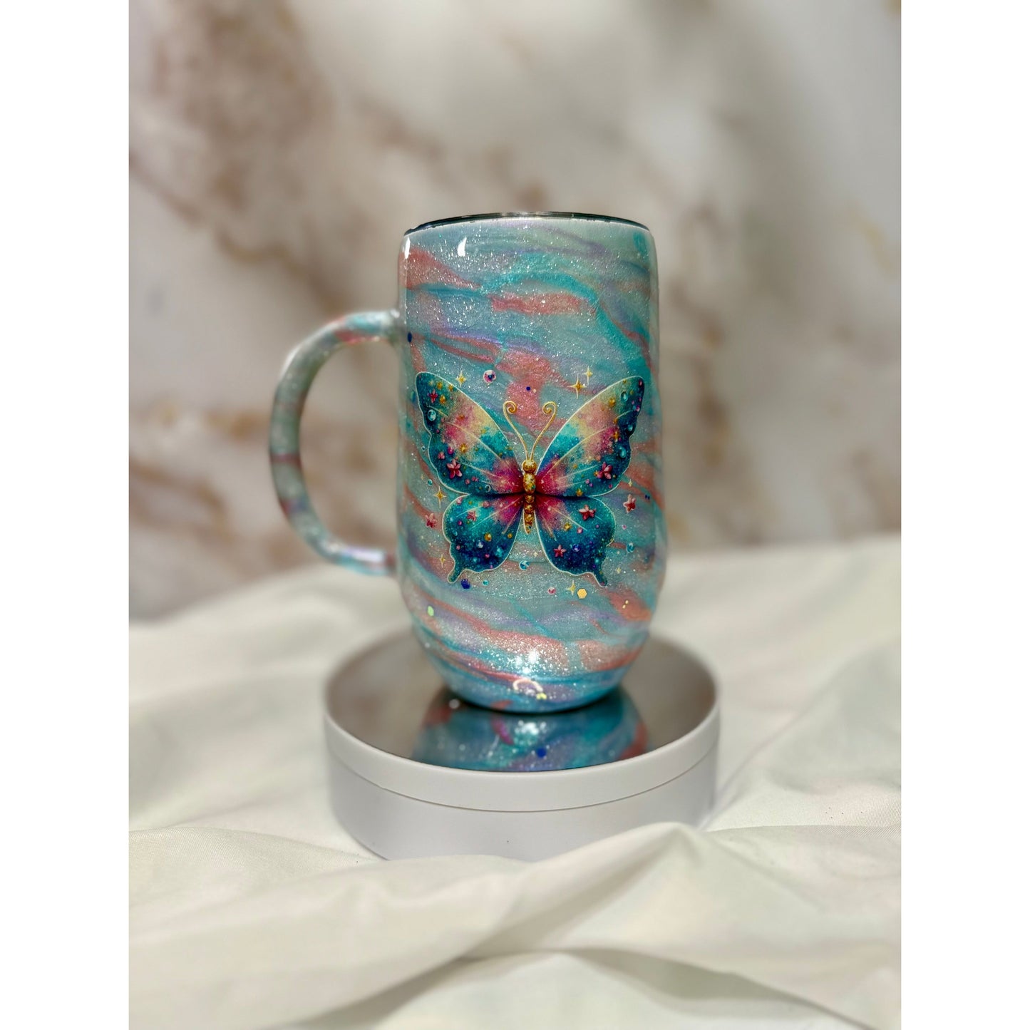 Butter Fly UV Color Shift 16 Oz Coffee Cup