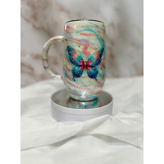 Butter Fly UV Color Shift 16 Oz Coffee Cup