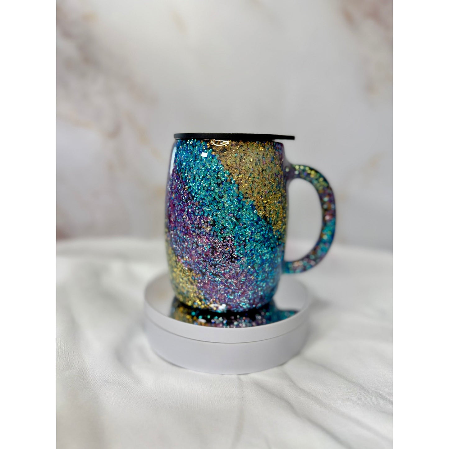 Bubble Glitter 14oz Coffee Cup with Lid