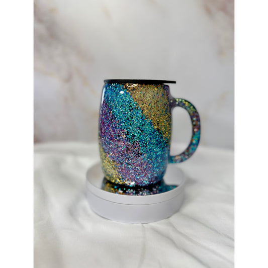 Bubble Glitter 14oz Coffee Cup with Lid