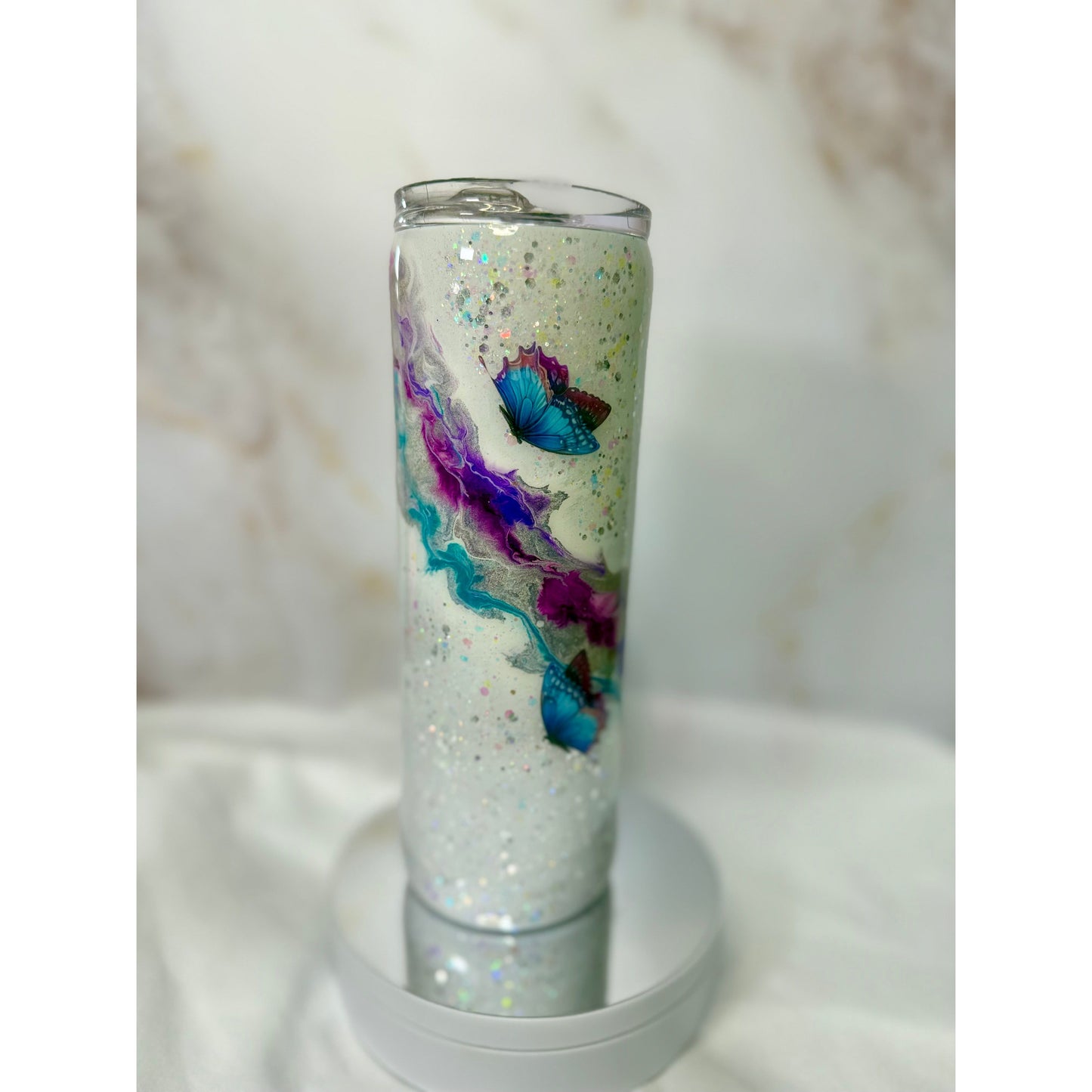 #313 Crystal River with Butterfly on 20oz Tumbler
