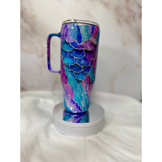 Hand Painted with Heart 24oz Curved Handled Tumbler