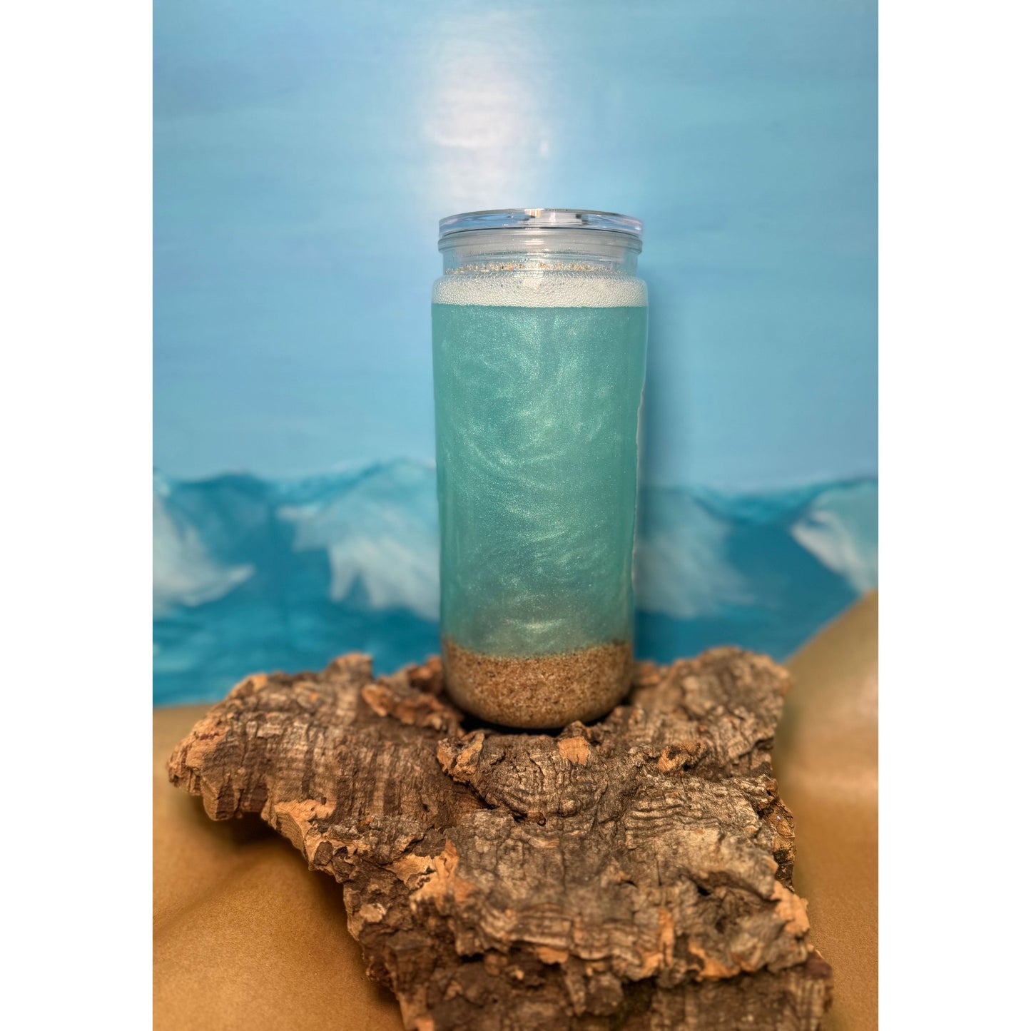 Ocean Globe Acrylic 16oz Tumbler with Florida Sand