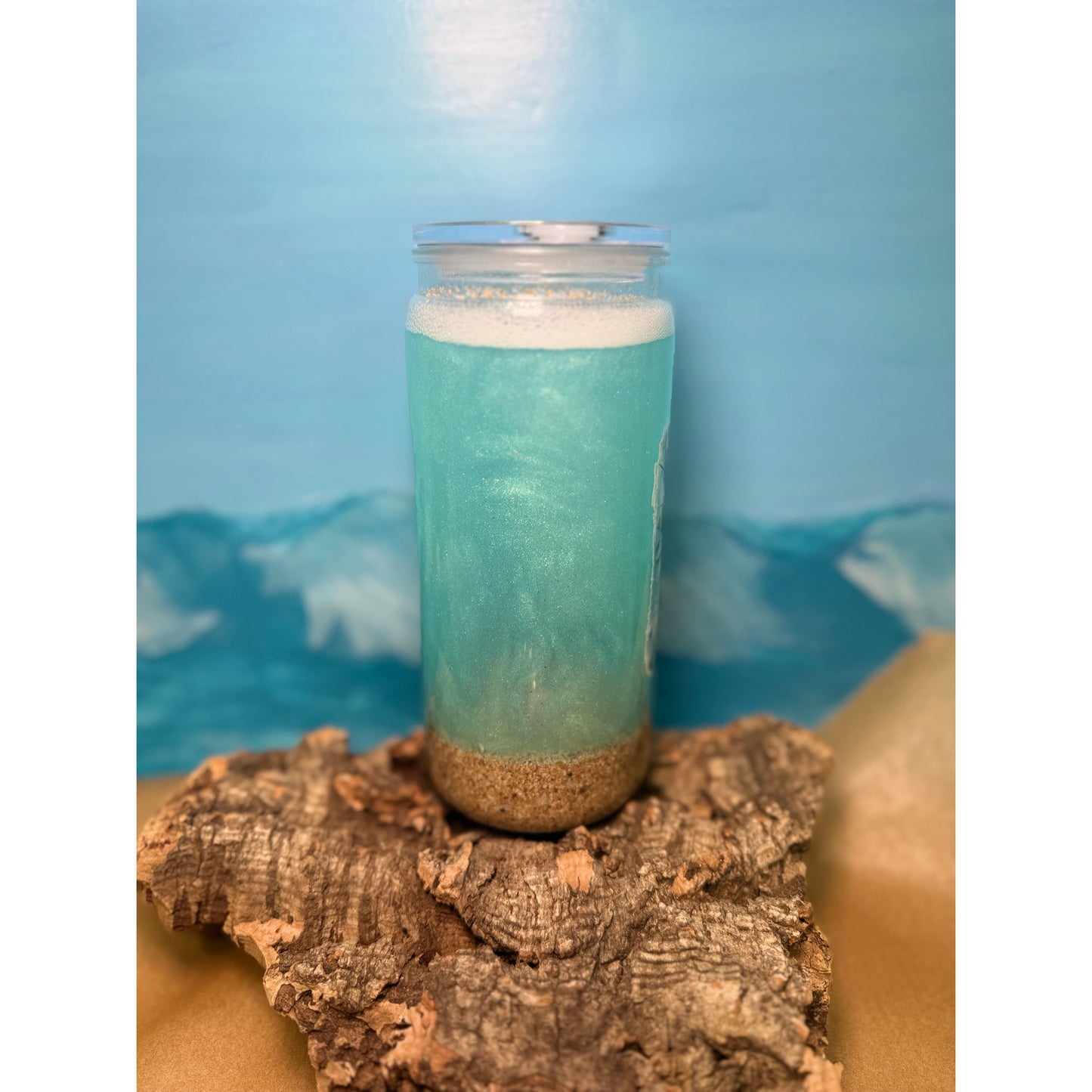 Ocean Globe Acrylic 16oz Tumbler with Florida Sand