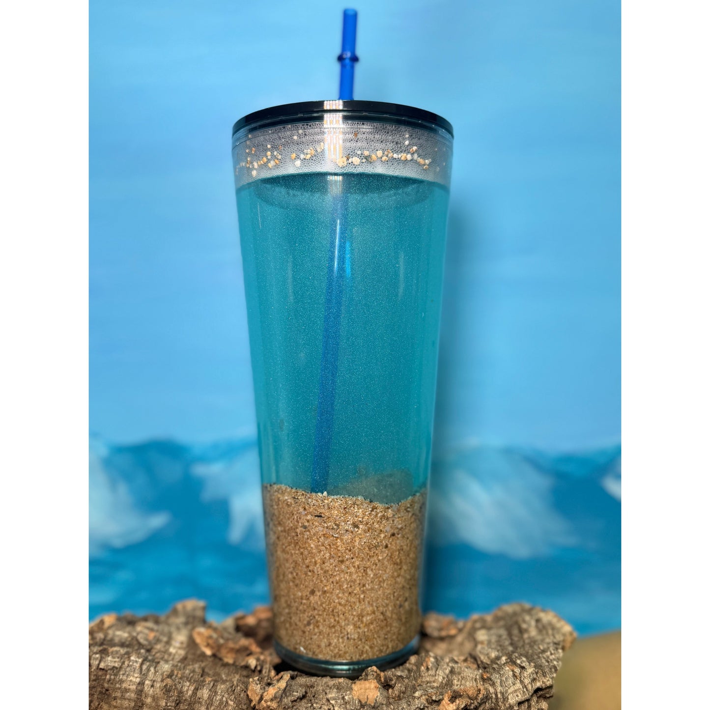 Ocean Globe Acrylic 24oz Tumbler with Florida Sand