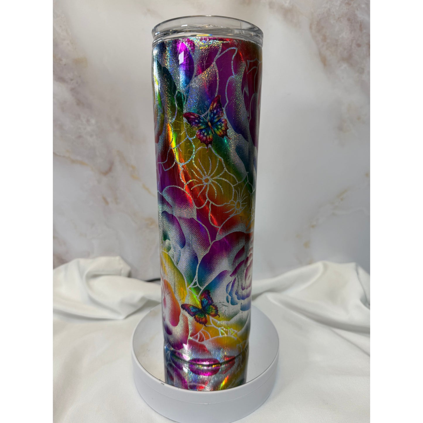 #502 Double Foil Rainbow with Butterflies