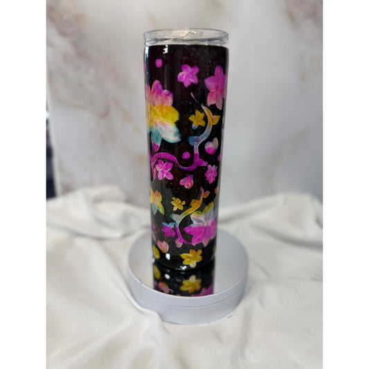 #521 Tie Dyed Flower on 20 oz Stainless Steel Tumbler