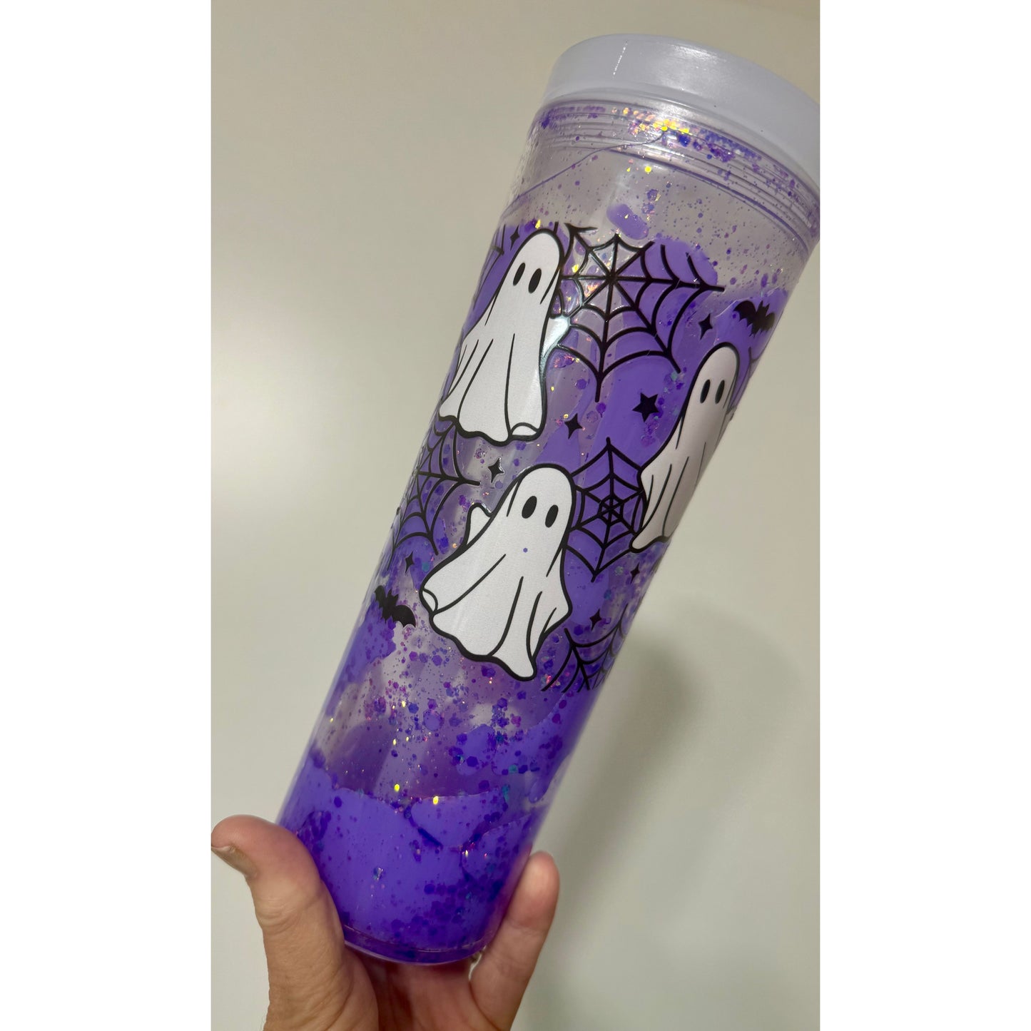 Glow And Glitter 25oz Acrylic Snow Globe Cup with Hydro Lid