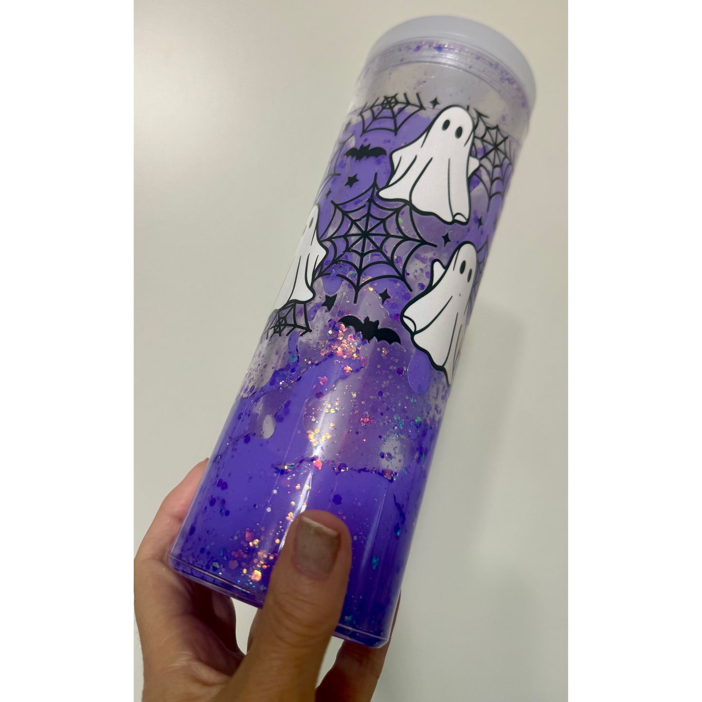 Glow And Glitter 25oz Acrylic Snow Globe Cup with Hydro Lid