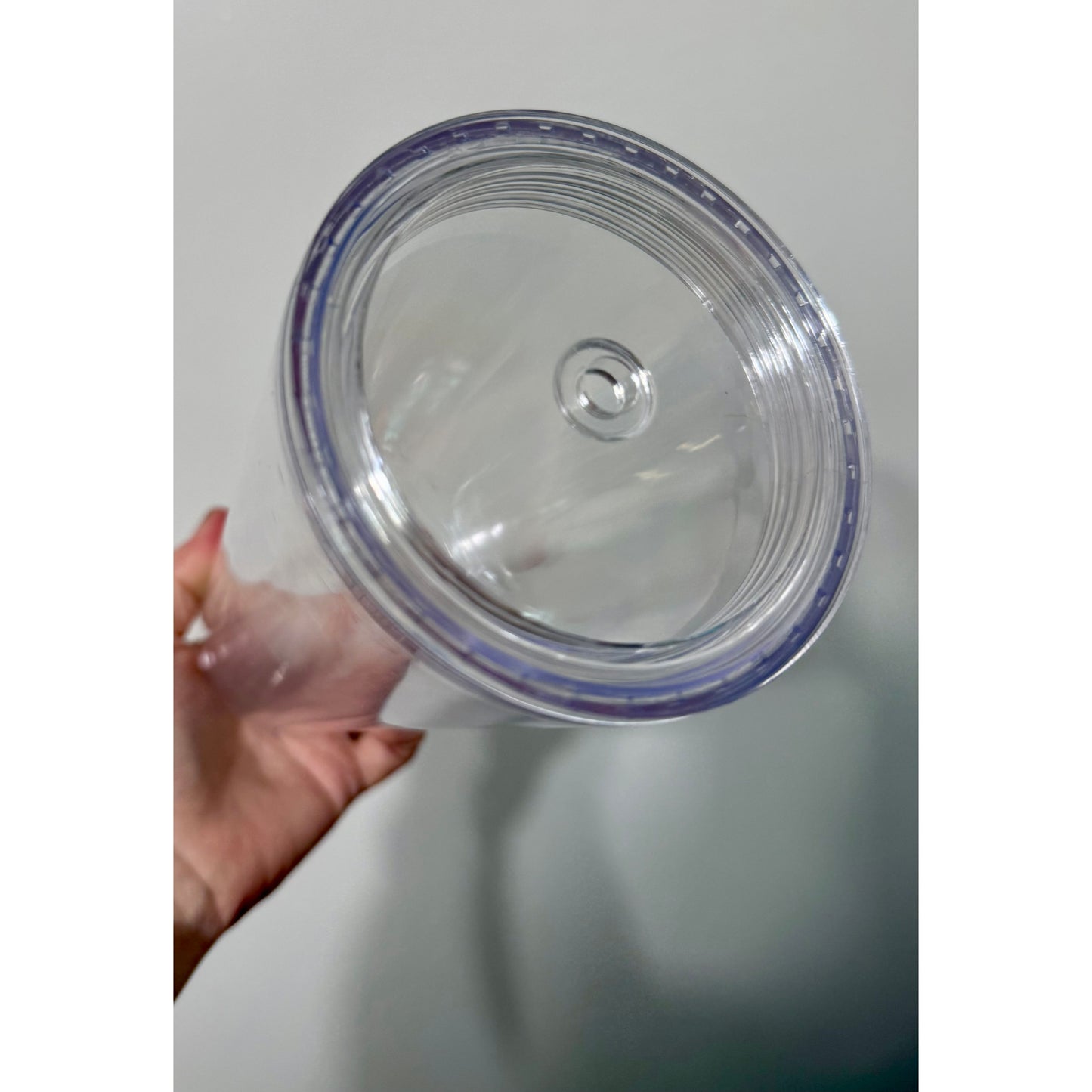 Ocean and Sand 24oz Acrylic Snow Globe Tumbler with CLEAR Screw On Lid