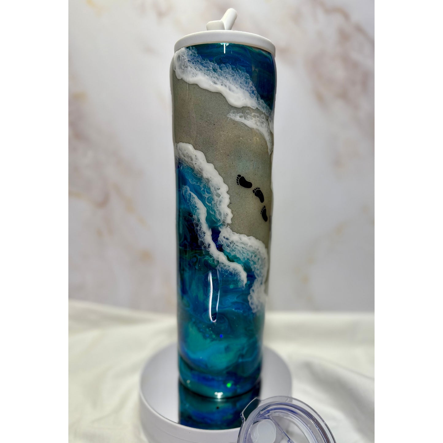 #615 Ocean River of Gulf Sand 32oz Tipsy Duo Hydro Stainless Tumbler