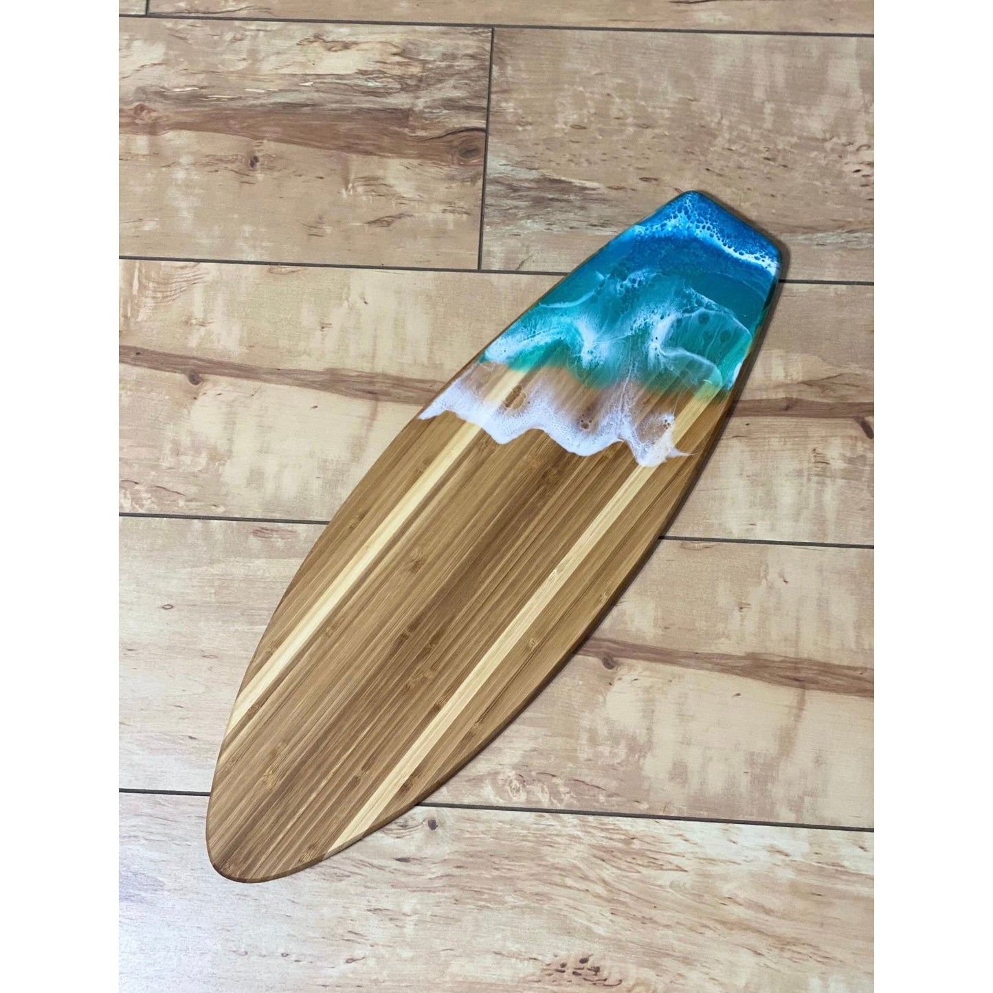 Ocean Resin Art Surf Board Charcuterie Tray (23"x 7.5”)