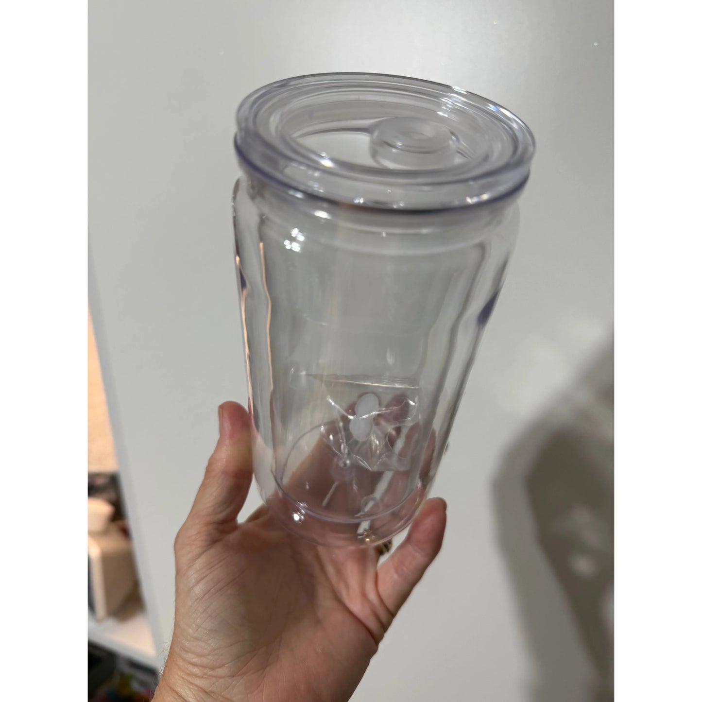 Glitter Snow Globe 16oz Acrylic Tumbler with Clear Lid