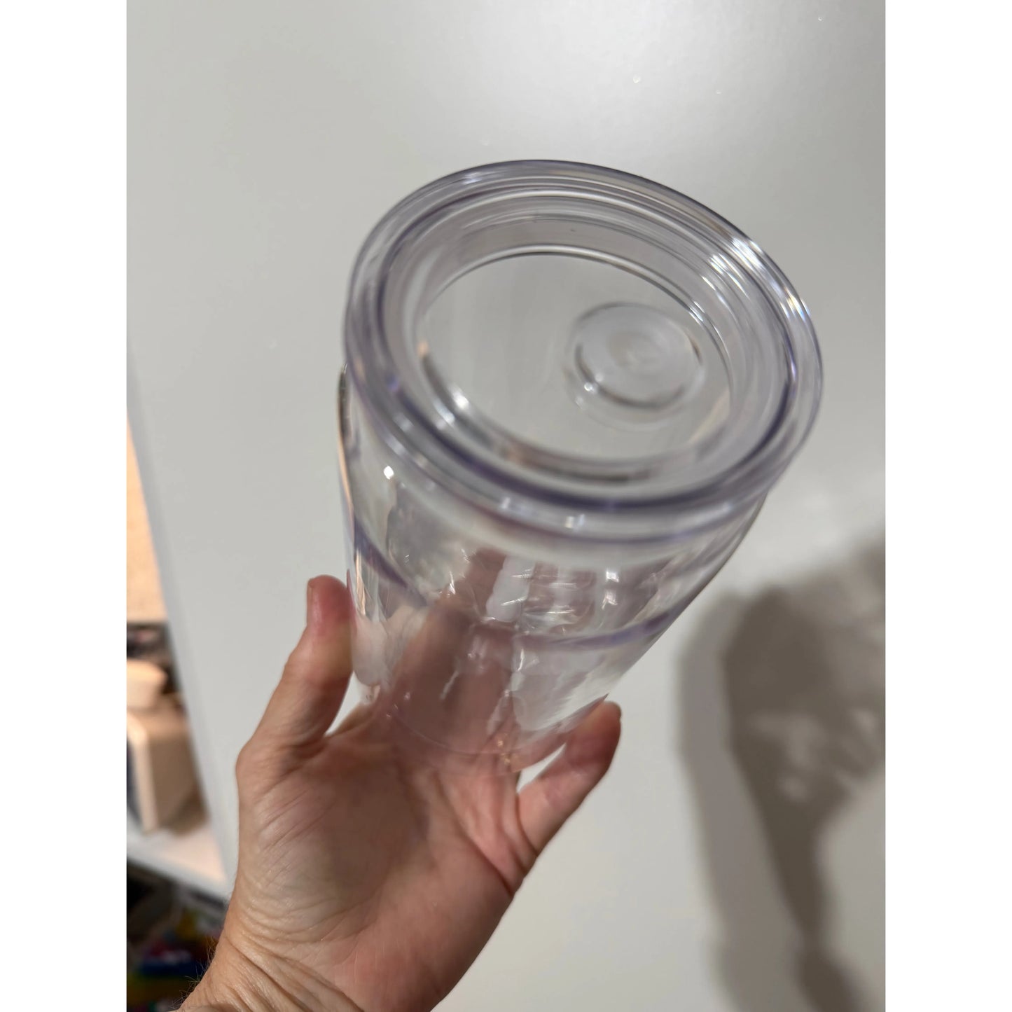 Glitter Snow Globe 16oz Acrylic Tumbler with Clear Lid