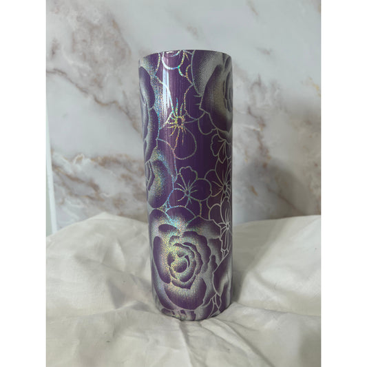 Large Rose Holographic Foil Tumbler Design on 30 oz.