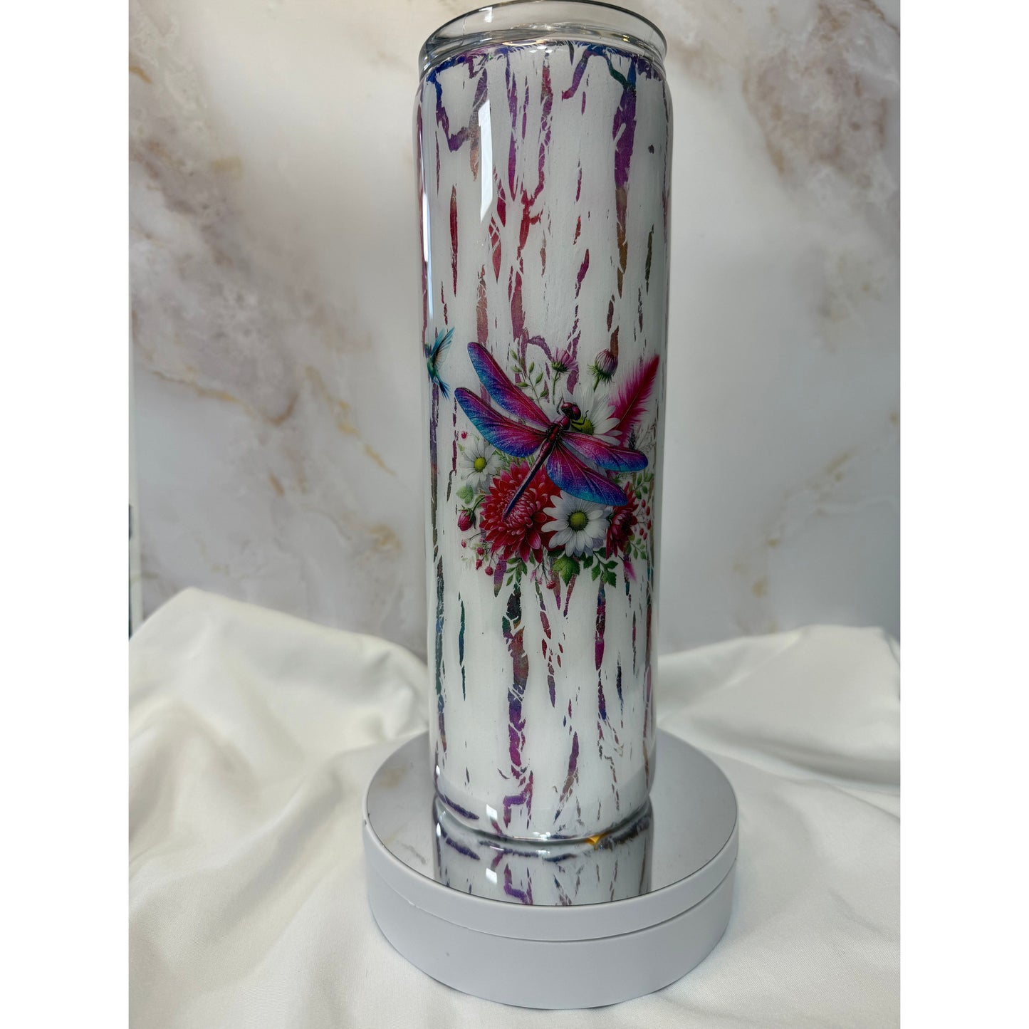 #500 Dragonfly Crackle 30 oz Stainless Steel Tumbler