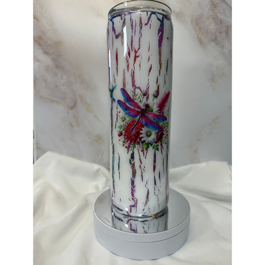 #500 Dragonfly Crackle 30 oz Stainless Steel Tumbler