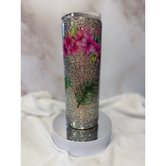 #512 Golden Diamond Shimmer Tropical 20oz Tumbler