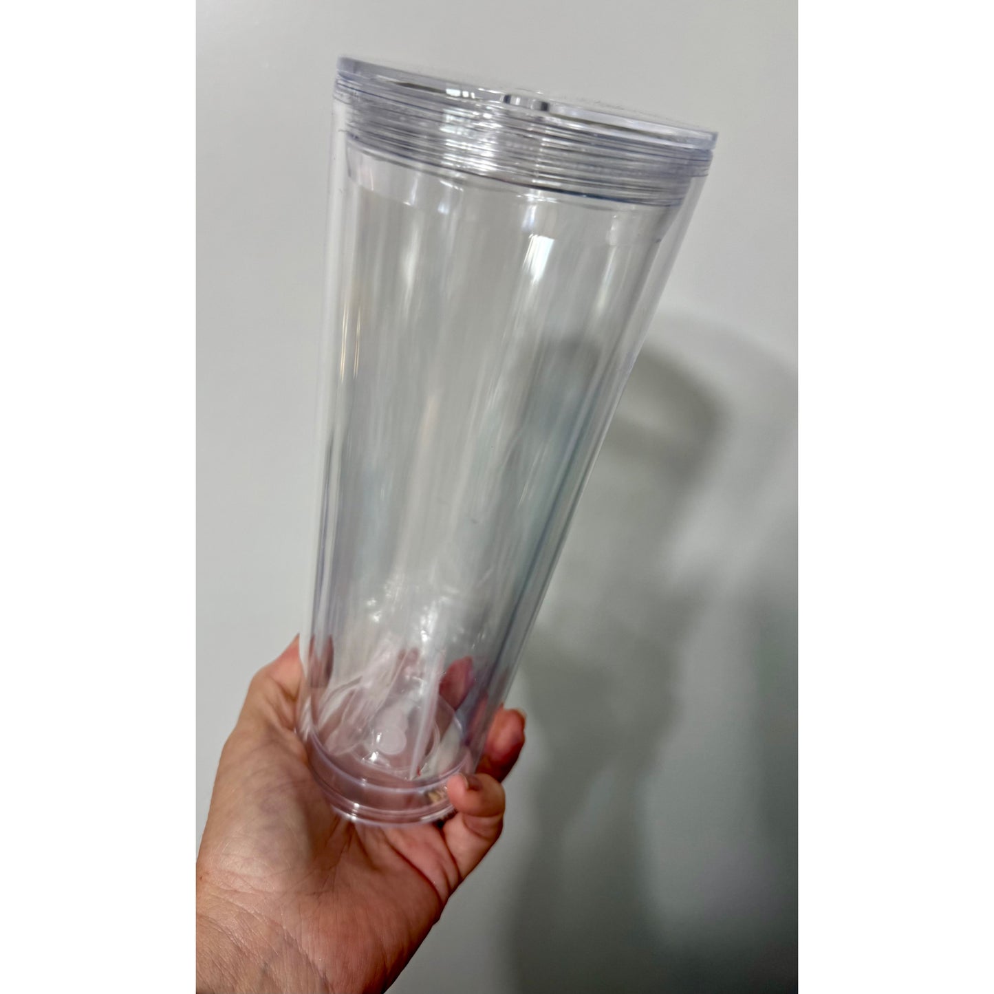 Ocean and Sand 24oz Acrylic Snow Globe Tumbler with CLEAR Screw On Lid