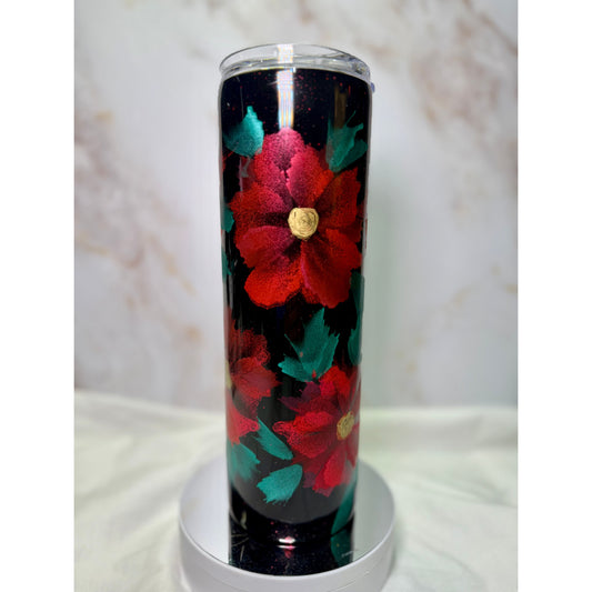 #606 Poinsettia Air Flowers 30oz Stainless Tumbler