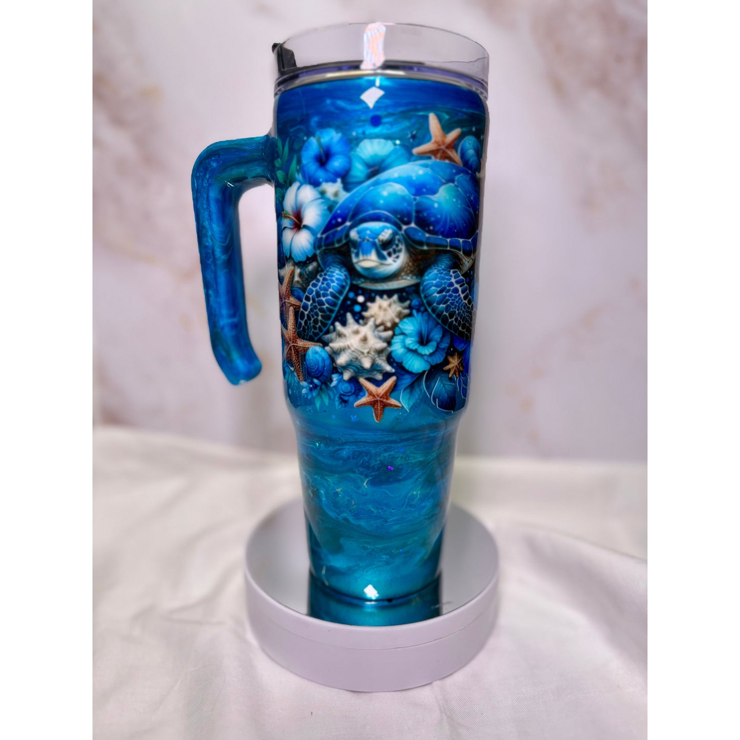 #618 Blue Ocean Turtle 30oz Grippy Stainless Tumbler
