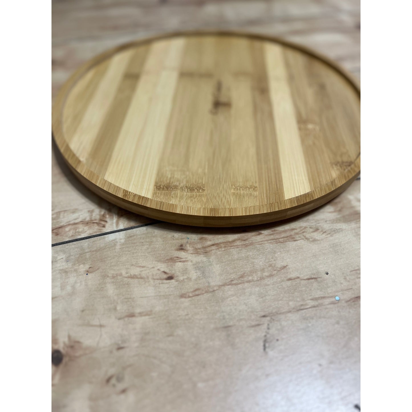 Ocean Resin Art Bamboo Lazy Susan (14x 14”)