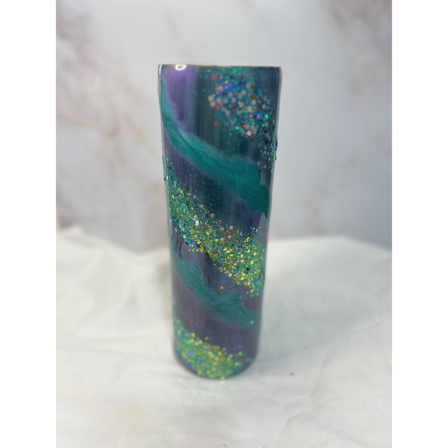 #80 Pale Green to purple Shimmer Ghost Mica Stainless Steel 30oz Tumbler