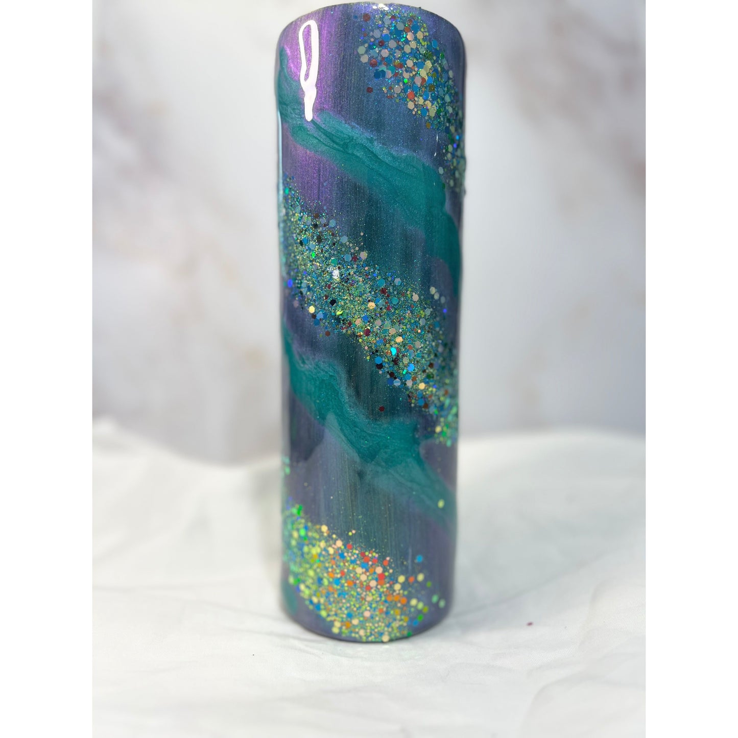 #80 Pale Green to purple Shimmer Ghost Mica Stainless Steel 30oz Tumbler