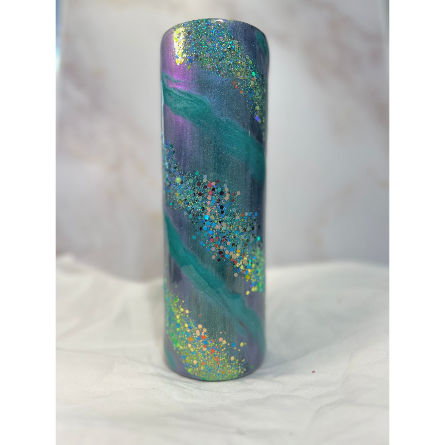 #80 Pale Green to purple Shimmer Ghost Mica Stainless Steel 30oz Tumbler