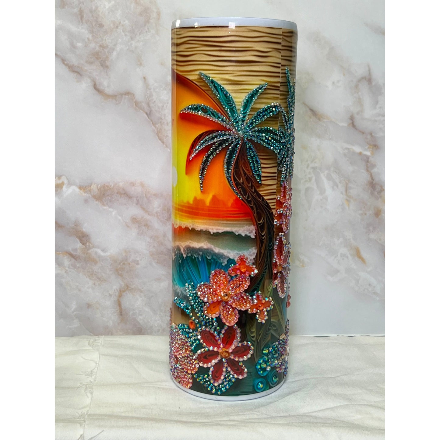 Sandra's Ocean Paradise Rhinestone Tumbler