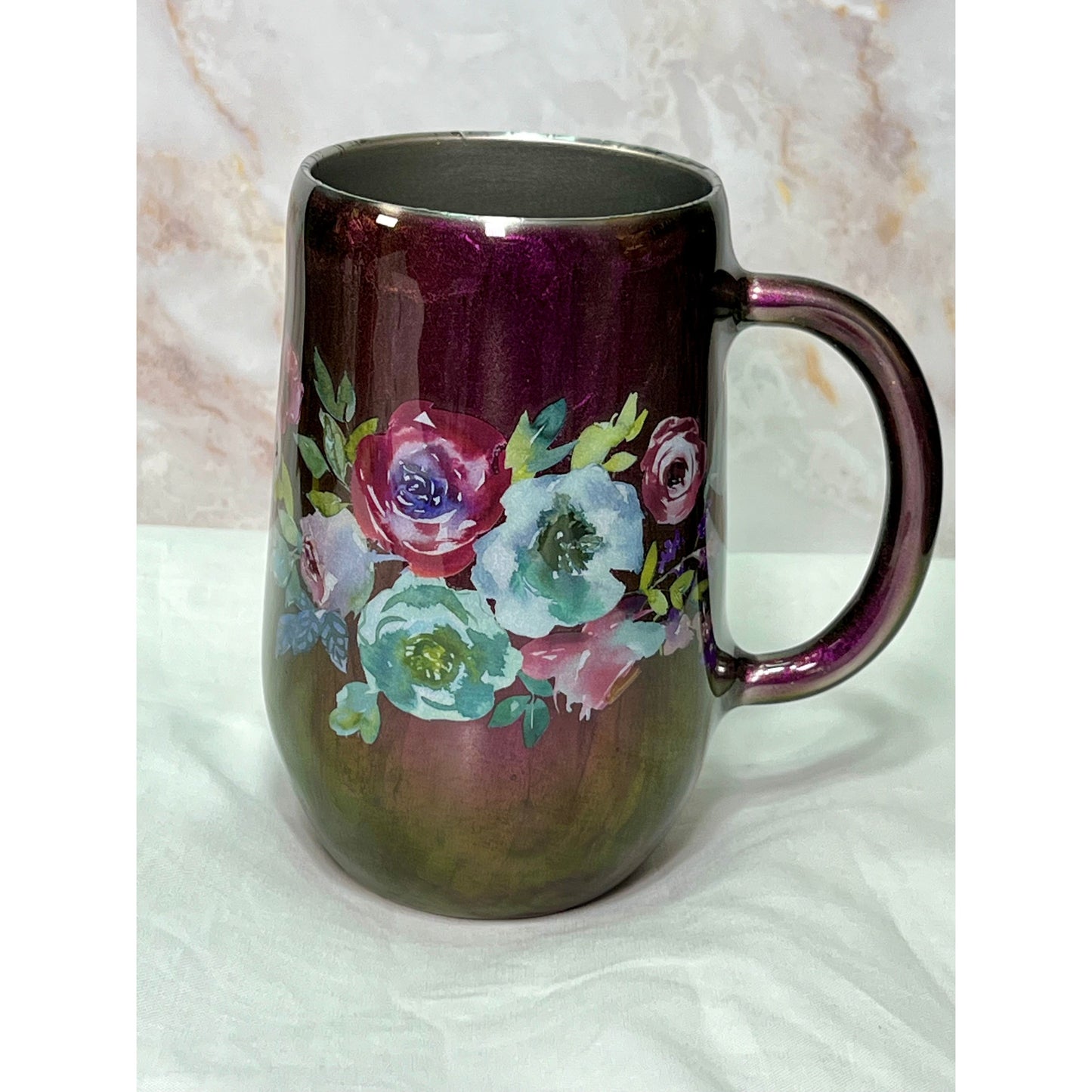 Plumb Flower on 16oz stainless steel Coffee Cup