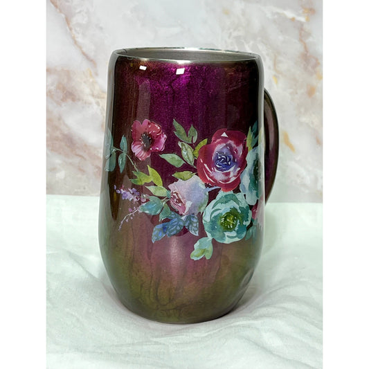 Plumb Flower on 16oz stainless steel Coffee Cup