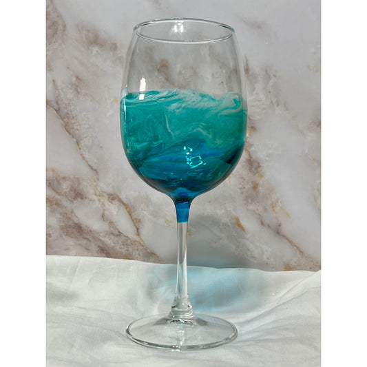 Ocean Design on an 18 oz Wine Glass