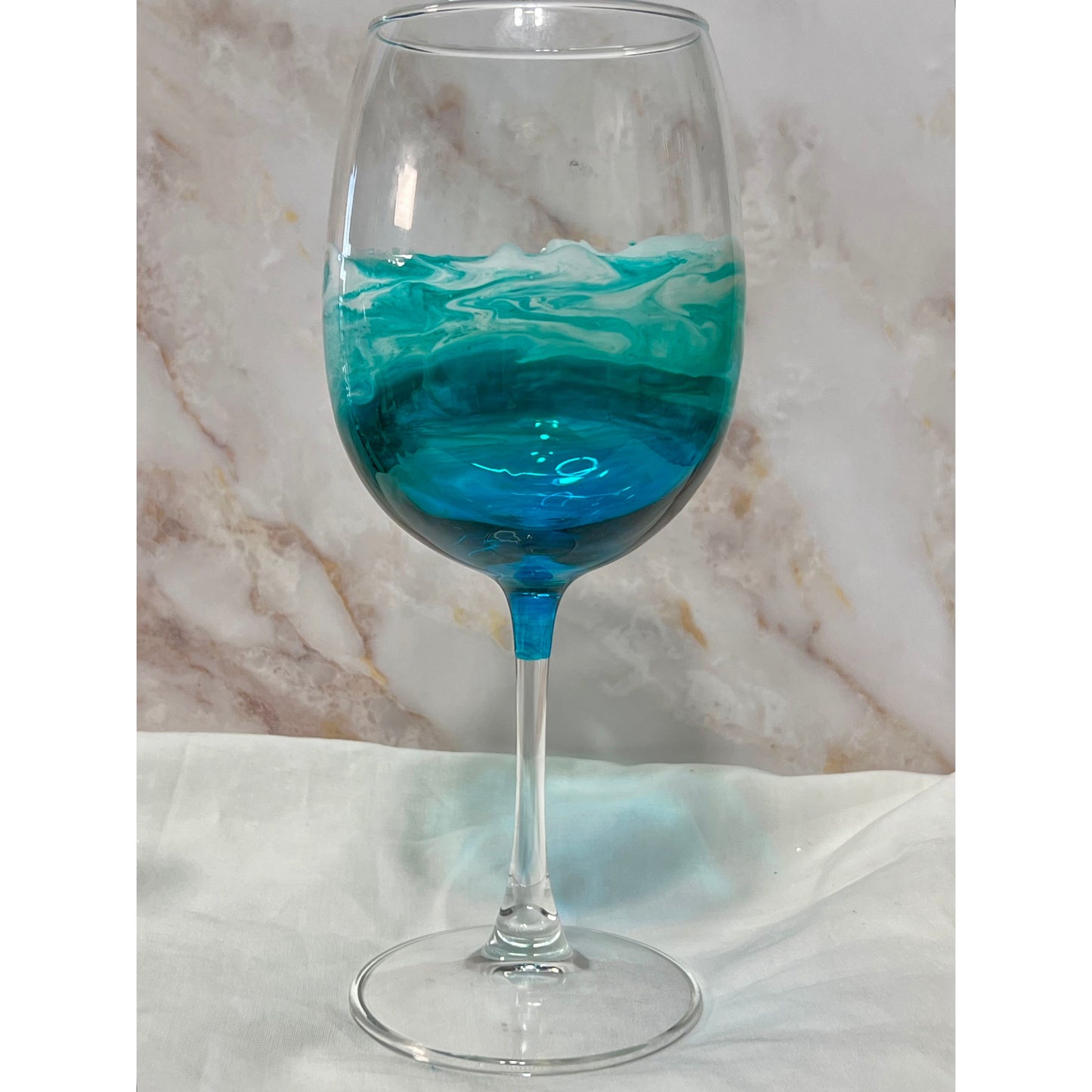 Ocean Design on an 18 oz Wine Glass