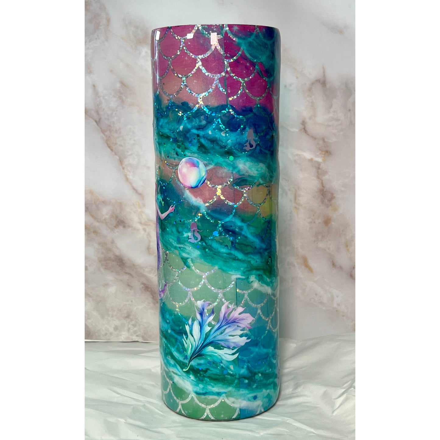 #140  Mermaid Design on 30oz Stainless Steel Tumbler