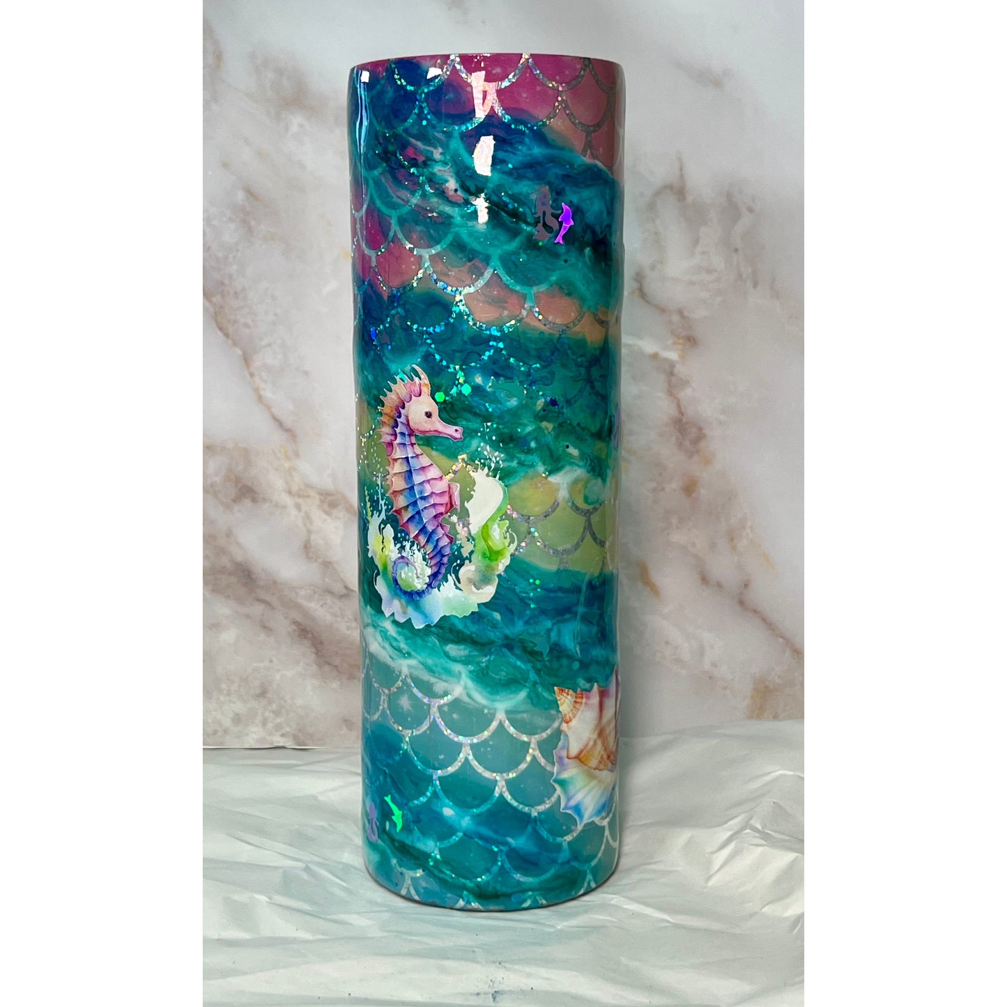 #140  Mermaid Design on 30oz Stainless Steel Tumbler