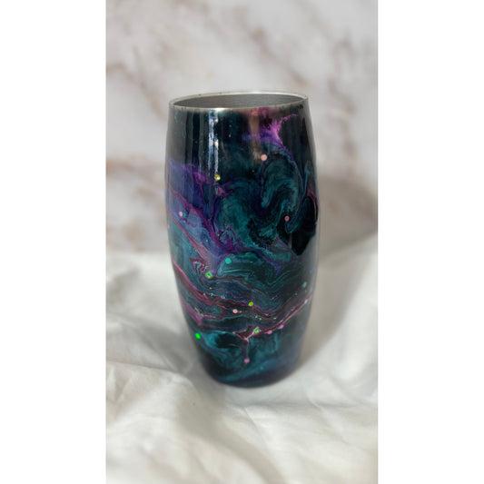 Galaxy Design on a 25 Oz Stainless Steel Football or Wine Cup