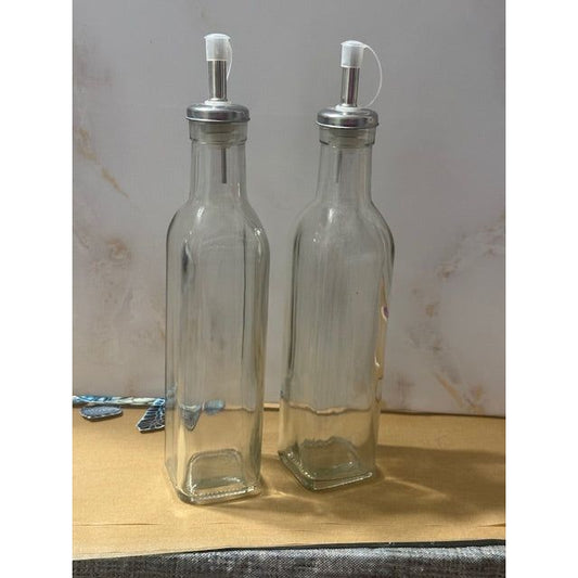 Glass Oil and Vinegar Bottles - Set of two