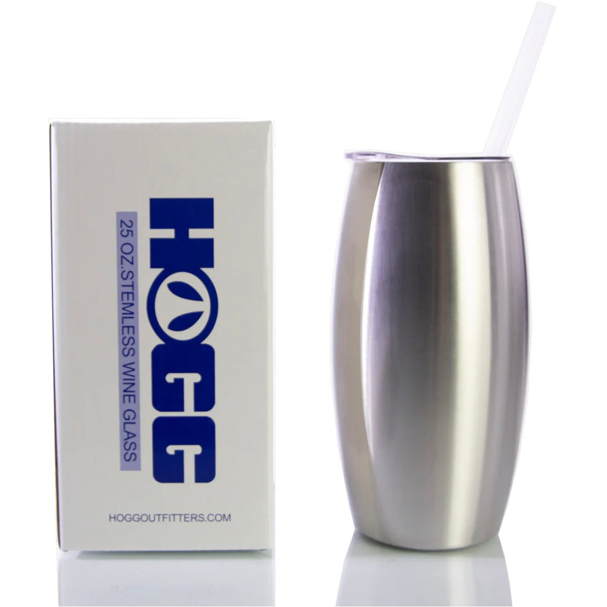 Stainless Steel Stemless Tumbler with Straw 25 oz AKA Football Tumbler